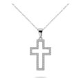 thumbnail image 1 of Collar De Silueta De Cruz Con Zirconias, Unisex De Plata 925, 1 of 5