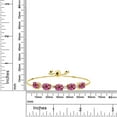 thumbnail image 3 of Gem Stone King 6.76 Ct Pink Mystic Topaz E-F Lab Grown Diamond 18K Yellow Gold Plated Silver Bracelet for Women, 3 of 3