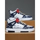 thumbnail image 5 of [Random Design] Large Size Men's Sports High-Top Sneakers, Four Seasons, Blue/White/Multicolor, Leather Splice, Flat Shoes, Walking Shoes, High-Top, C, 5 of 5