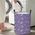 thumbnail image 7 of DouZhe Waterproof Collapsible Large Laundry Baskets, Violet Floral Lavender Prints Circular Hamper with Handles, 7 of 7