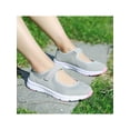thumbnail image 3 of Wide Width Mary Jane Shoes Women's Casual Walking Runing Sneakers Flat Shoes Outdoor Walking Women's Velcro Casual Single Shoes, 3 of 9