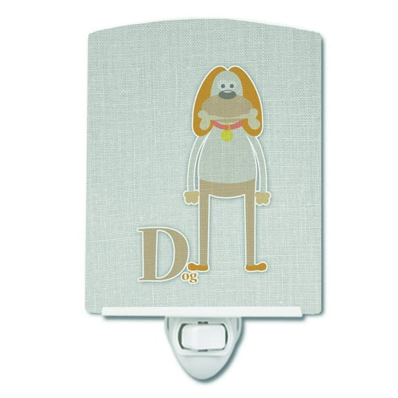 Caroline's Treasures BB5729CNL Alphabet D for Dog Ceramic Night Light, 6x4x3", multicolor
