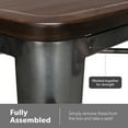 thumbnail image 4 of OFM Industrial Modern 4 Assembled Metal Stools, Wood Seats, Bar Stools, 4 of 18