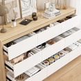 thumbnail image 7 of KULAGAGA 9 Drawer Dresser Chest of Drawers, 63” Wide Dressers, Modern Wood Drawer Chest Storage Organizer, No Handle Design, for Bedroom Living Room Hallway, Oak&White, 7 of 7