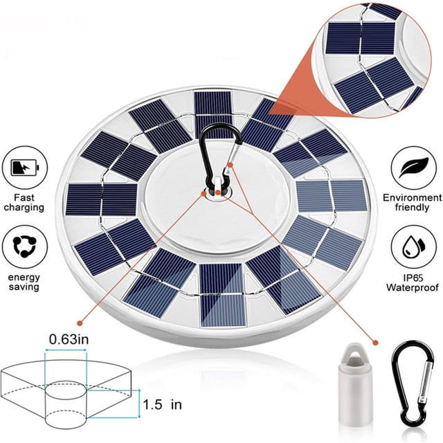 Graflsoa 128-LED Solar-Powered Flagpole Light with 3.6W Panel, 2600MAH Battery, IP55 Waterproof, ABS Housing, 8-10H Runtime, White Light