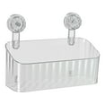 thumbnail image 3 of TISHITA Shower Basket Suction Cup Bathroom Organizer Wall Mounted Simple Shower Storage Rack Shower Shelf for Kitchen Apartment Toilet Clear L, 3 of 8