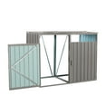 thumbnail image 5 of CoSoTower Garbage Bin Shed Stores 2 Trash Cans Metal Outdoor Bin Shed for Garbage Storage,Stainless Galvanized Steel, Bin Shed for Garden Yard Lawn,Grey, 5 of 9