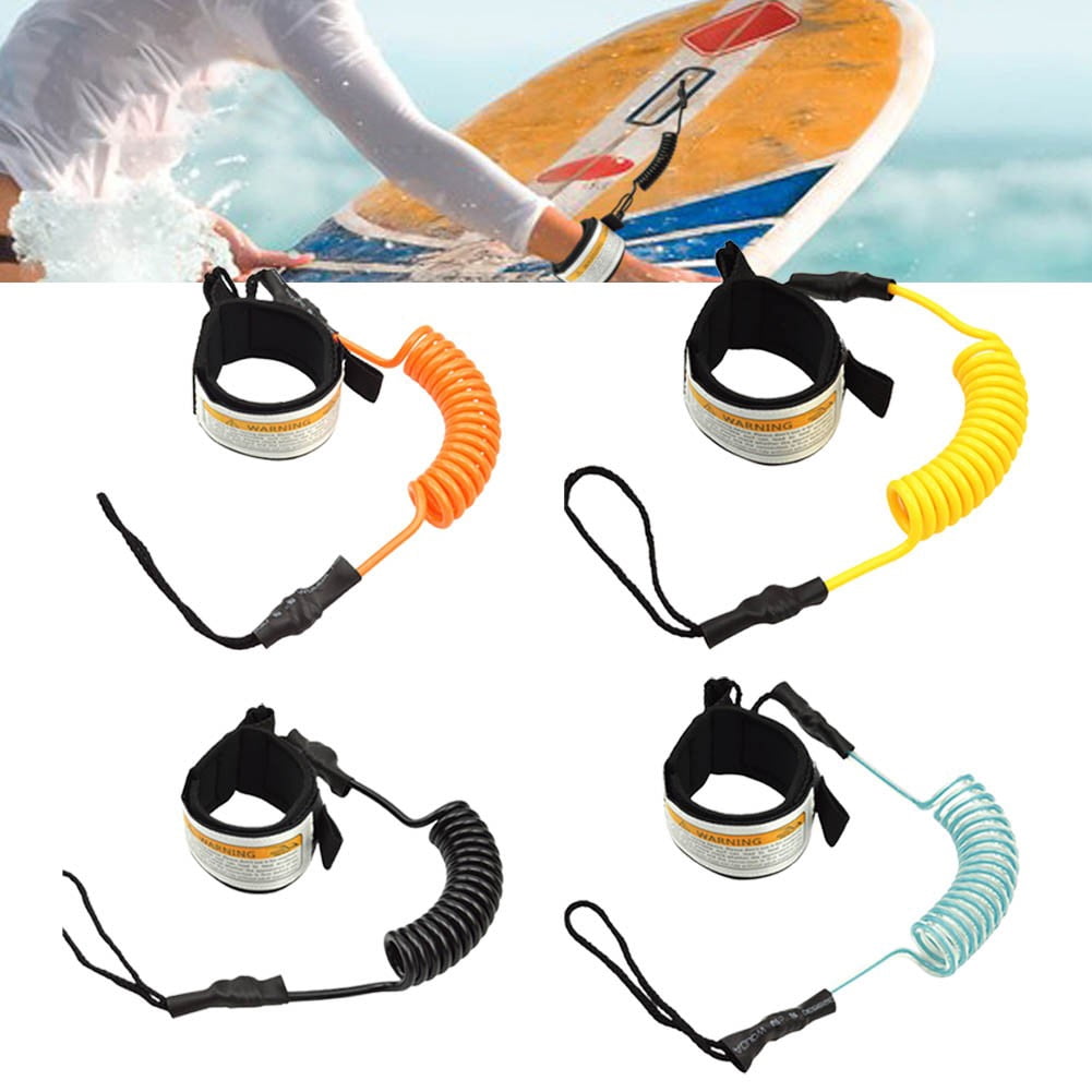 Laisse Enroulée Sup Pour Bodyboard – 5,5mm X 5ft, Bracelet Néoprène, TPU/Acier Inox 316, Orange, Poids 124g