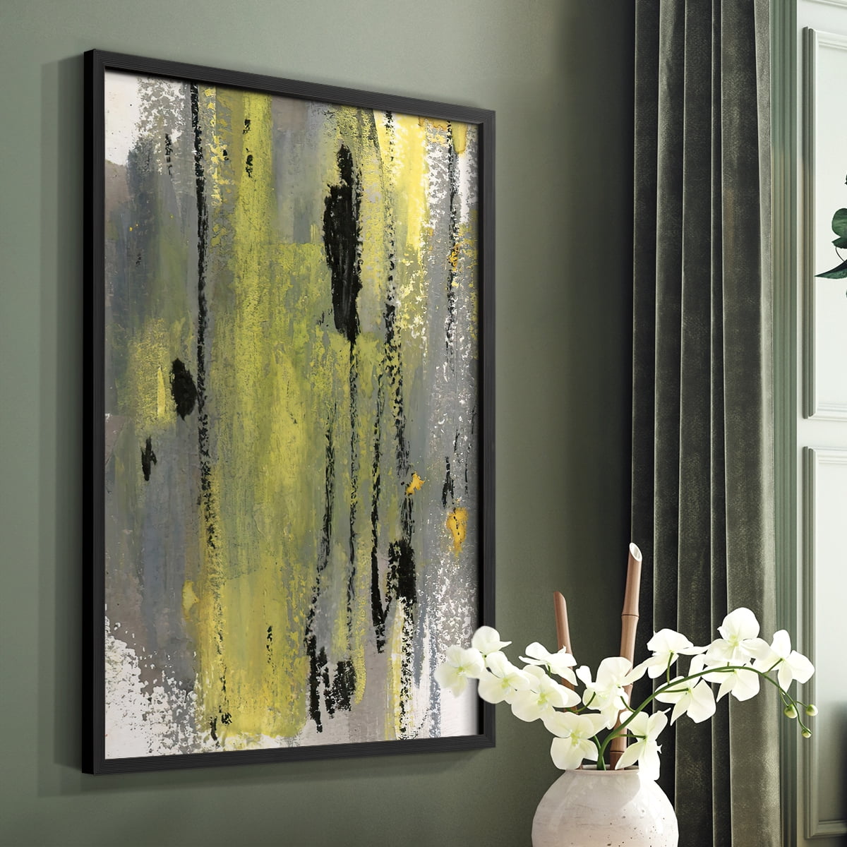 Loft Pastel II Framed Print in Black Solid Wood Framed Print No Nail Hanging