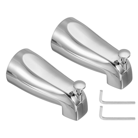 Uxcell 2Pack Slip on Diverter Tub Spout, Zinc Alloy Bath Spout Bathtub Faucet with Pull-Up Diverter for 1/2 Inch Water Tub for Bathroom Kitchen, Silver