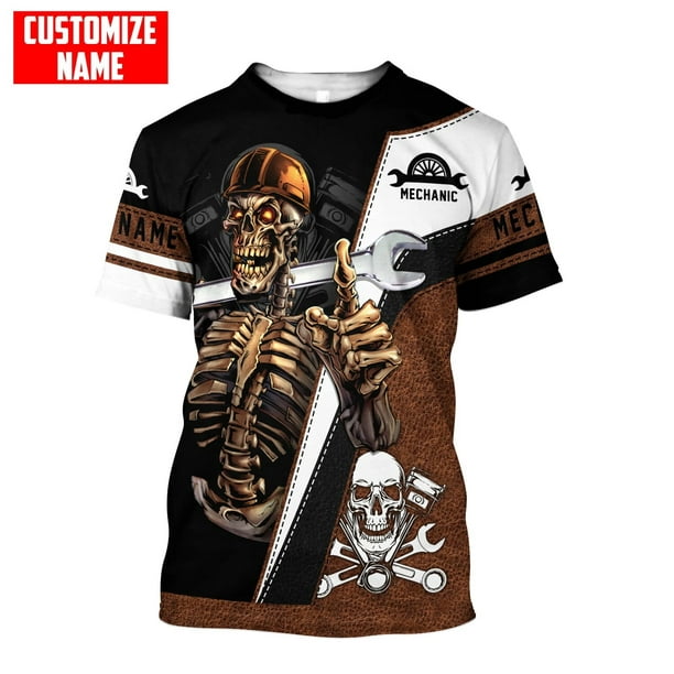 Camiseta de moda de verano para hombre, camisa con nombre personalizado mecánico en 3D, estampado en toda la prenda, informal, deportiva, DW47, 2022Adult size S Gao Jinjia LED