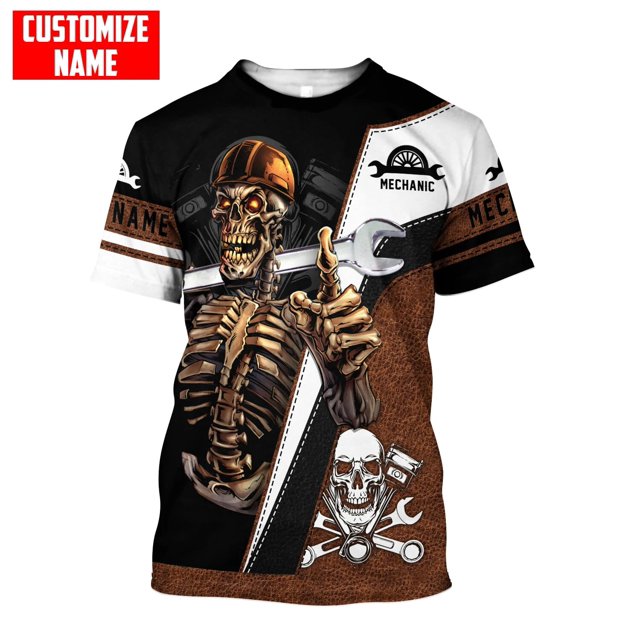 Camiseta de moda de verano para hombre, camisa con nombre personalizado mecánico en 3D, estampado en toda la prenda, informal, deportiva, DW47, 2022Adult size XXL Gao Jinjia LED