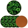 thumbnail image 2 of Saint Patrick's Day Set of 6 Round Microfiber Leather Coasters, 11x11 cm/4.3x4.3 in - Absorbent Drink Mats for Table Decor, Bottom - Stylish and Durable Cup Holders for Home and Office Use, 2 of 6