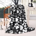 thumbnail image 2 of Black Paw Blanket,Comfortable Soft Flannel Throw Blanket,All Season,Warm Lightweight Blankets for Sofa Bed Couch Living Room Chair,60"x80"(150x200cm), 2 of 4