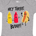 thumbnail image 4 of Inktastic Hey There Buddy with Ketchup Mustard and Hot Dog Boys or Girls Baby Bodysuit, 4 of 5