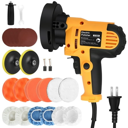 Buffer Polisher, 800W Powerful Buffer Polisher, 600-3700 rpm Rotary Buffer Waxer Kit with 5" Backing Plate, Car Polisher for Car Detailing, Polishing, Waxing