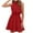 Red, variant on IROINNID Women's Sleeveless A-Line Dress Round Neckline Summer Halter Bandage Casual Mini Dress Strapless Solid Color Dress