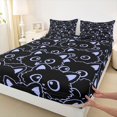 thumbnail image 5 of Manfei Cute Kitten Cat Queen Sheets, Kawaii Simple Animal Queen Sheet Sets, Black Blue, 4-Piece, 1 Flat Sheet, 1 Fitted Sheet and 2 Pillowcases, 5 of 6