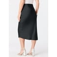 thumbnail image 2 of Roaman's Women's Plus Size Stretch Satin Midi Skirt, 2 of 3