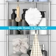 thumbnail image 5 of 4 Tier Floor Standing Corner Shower Caddy Organizer Shelf with Hooks, Bathroom Shelves Stand Rack, Black-HQQ8, 5 of 7