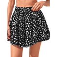 thumbnail image 2 of Women's Ruffle Wide Leg Flowy Clothes High Waist Shorts for Casual Beach Color 1 S, 2 of 10