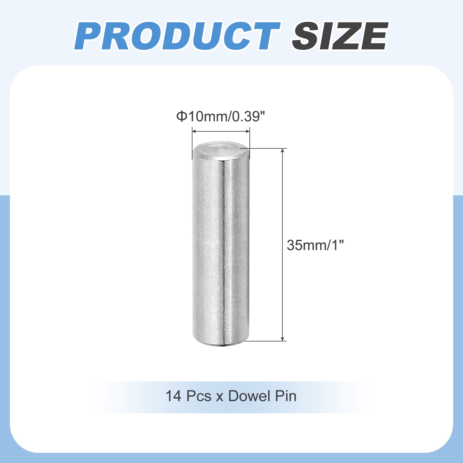 14Pcs Dowel Pin 10mm x 35mm Shelf Support Pin 304 Stainless Steel