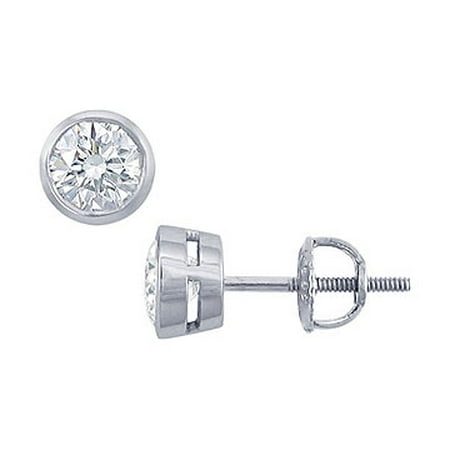 Platinum Round Diamond Stud Earrings 1.00 CT. TW.