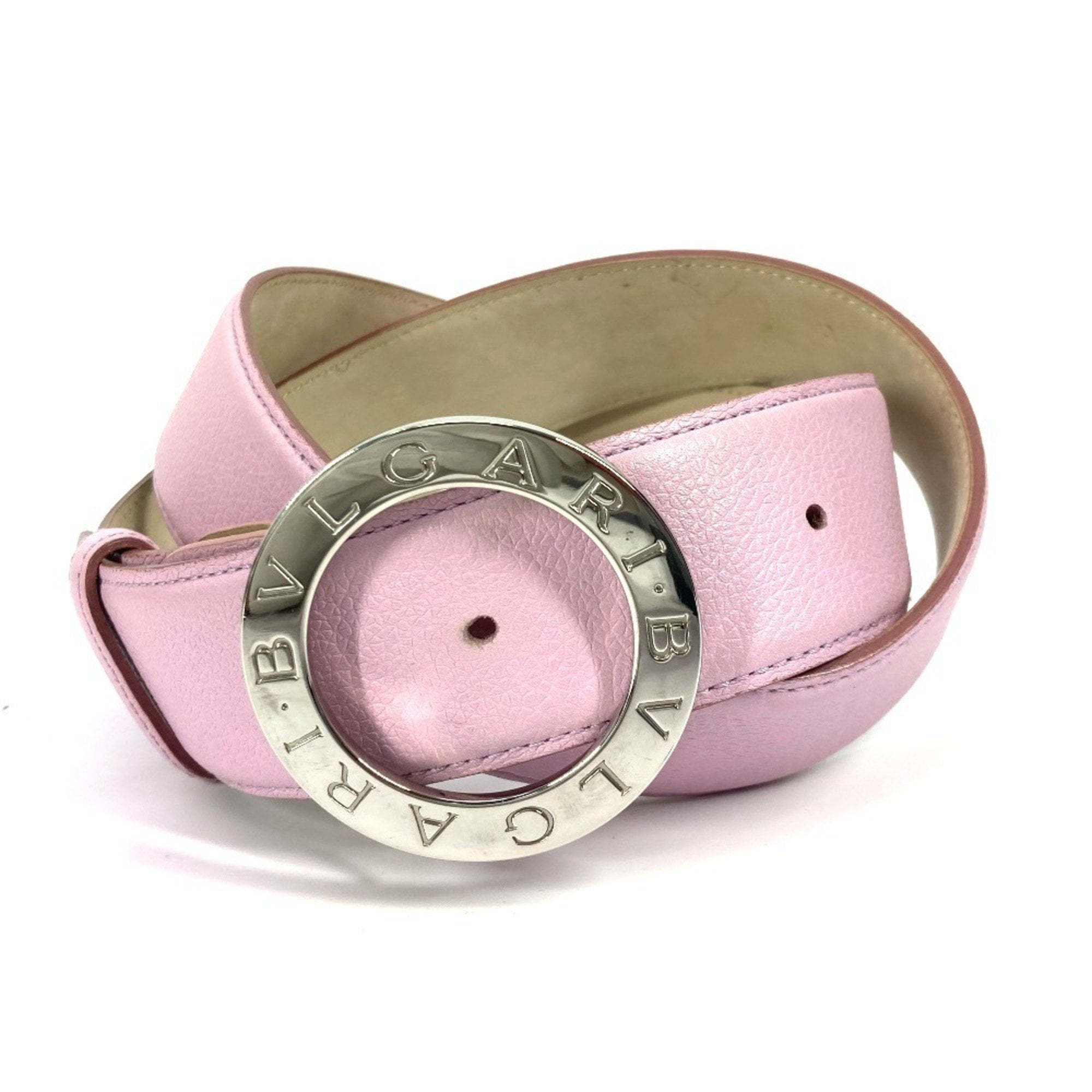 Pre-Owned BVLGARI Logo Accessory Buckle Belt Leather Women display picture 2