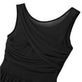 thumbnail image 5 of Jizyo Women V-Neck Chiffon Ballet Dance Dress Gymnastics Leotard Dress Lyrical Dance Costumes Black XL, 5 of 7