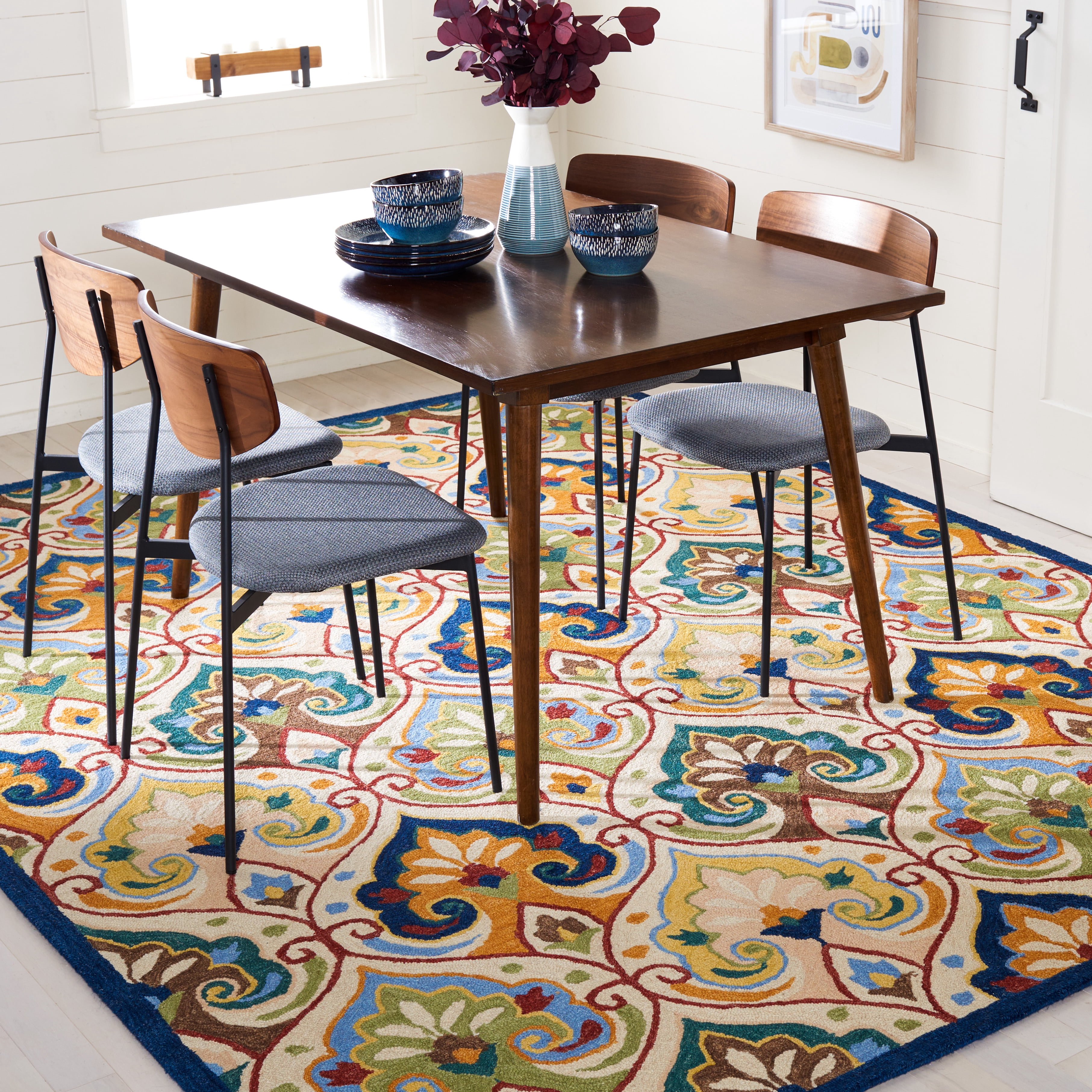 SAFAVIEH Metro Jaymz Medallion Area Rug, Beige/Blue, 8' x 10'