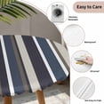 thumbnail image 6 of Colored Stripes Fitted Tablecloth with Elastic Edged, Round Table Cloth for Dining Table, Blue Black White Brown Abstract Lines Waterproof Oil Proof Table Cover for Indoor Outdoor 36"-44", 6 of 8