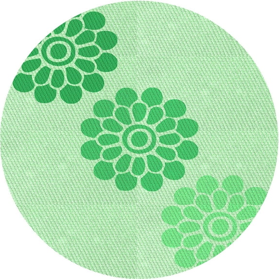 Ahgly Company Indoor Round Patterned Dragon Green Area Rugs, 3' Round