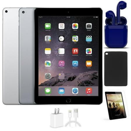 Open Box Apple iPad Air 9.7-inch Latest OS 64GB Wi-Fi Only Bundle: Pre-Installed Tempered Glass, Case, Rapid Charger, Bluetooth/Wireless Airbuds By Certified 2 Day Express