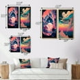 thumbnail image 4 of Designart "Ancient Legends Mythical Visions of Magic V" Abstract Landscape Framed Wall Art Set Of 2 - Modern Pink Framed Canvas Set For Living Room Decor, 4 of 6