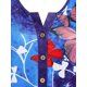 thumbnail image 4 of Camiseta con Medio Botón de Estampado de Mariposa en Talla Extra Rosegal  Camisetas tallas grandes, 4 of 5