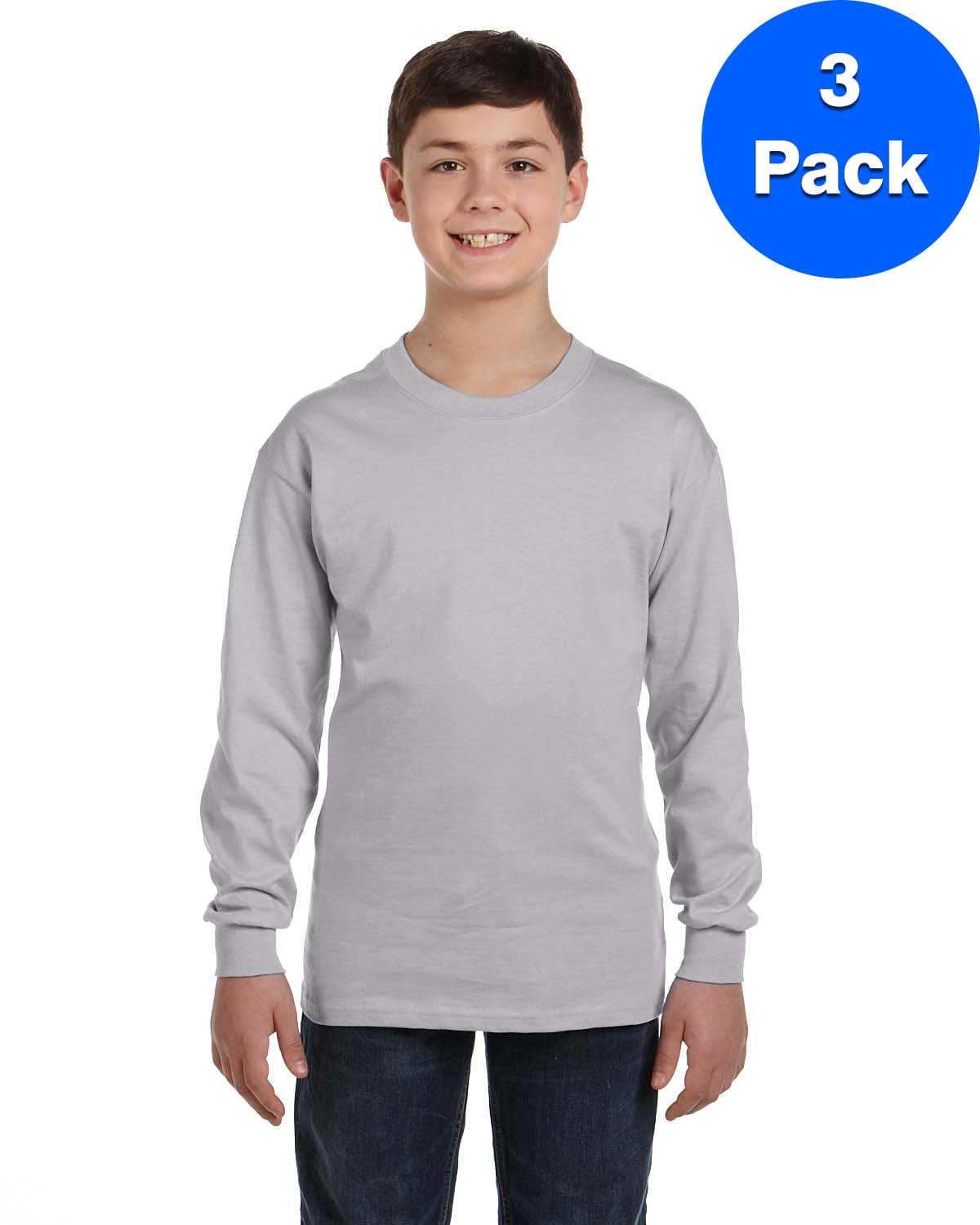 Hanes Boys 5 pack 100% Preshrunk Tagless cotton crew neck undershirt Sizes 6-16