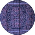 thumbnail image 1 of Ahgly Company Machine Washable Indoor Round Persian Blue Traditional Area Rugs, 4' Round, 1 of 1