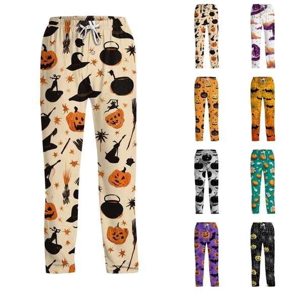 Satingcolo Funny Mens Pajama Pants Lightweight Soft Lounge Pant Sleep Pj Bottoms for Men With Drawstring Halloween Gift For Men