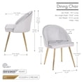 thumbnail image 5 of Porthos Home Daija Velvet Dining Chairs With Stylish Gold Chrome Legs, Supportive Semi-circular Back And Comfortable Cushion (Great As Accent Chairs, Side Chairs Too), 5 of 6