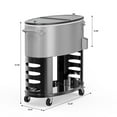 thumbnail image 6 of Ktaxon 70QT Ice Coller Cart, Patio Ice Chest on Wheels with Bottle Opener & Ice Scoop, for Outdoor Party Camping Picnic, Sliver Gray, 6 of 8
