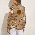thumbnail image 2 of Coffee Theme Coffee Beans Cup Coffee Long Sleeve Blouse Woman Streetwear Casual Shirts Summer Oversize Woman Streetwear Clothing Birthday Present, 2 of 7