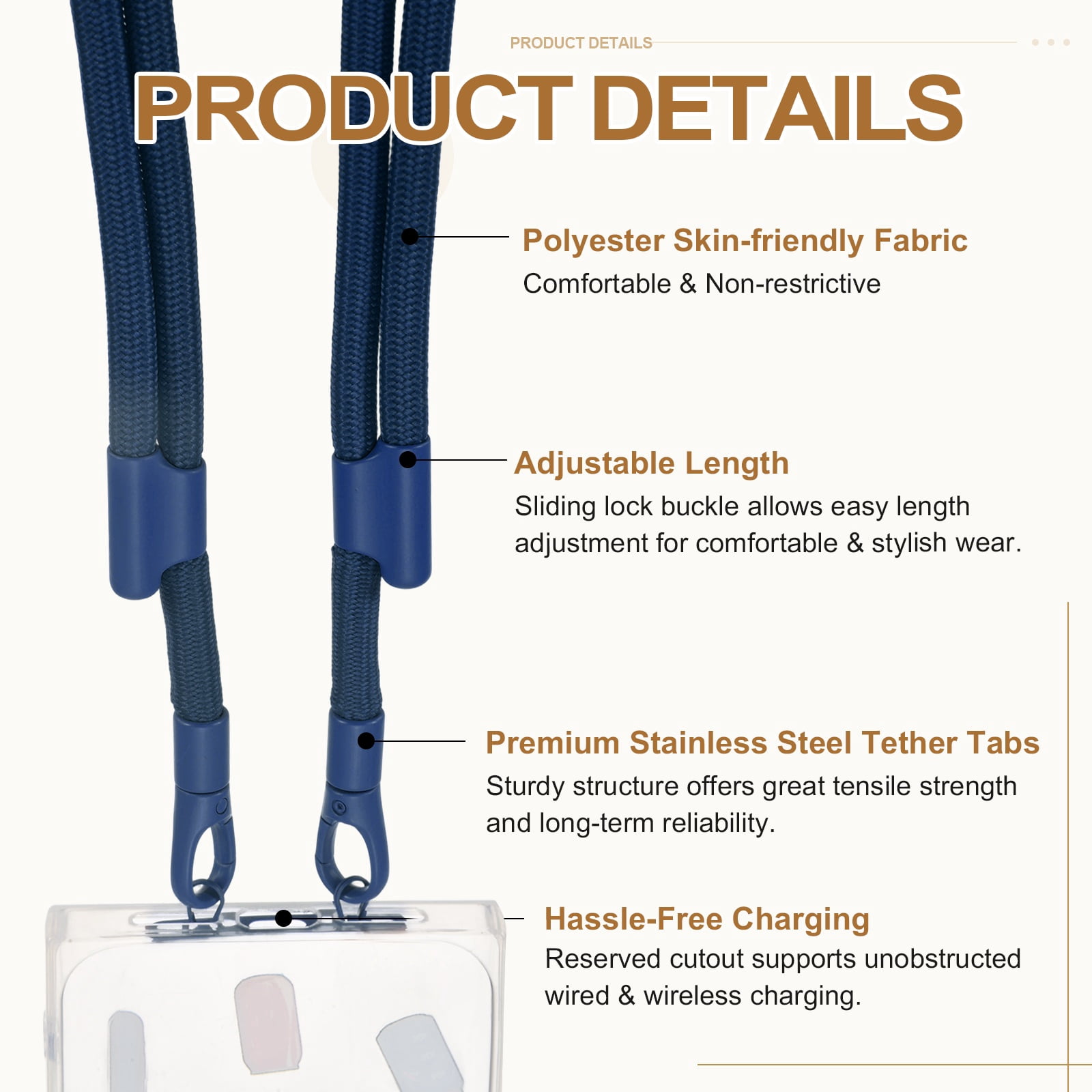 Uxcell 2Set Phone Lanyard (Blue) - Adjustable Anti Theft, Phone Strap Crossbody Neck Strap with Tether Tabs Most Smartphones, Fits Travel Essentials