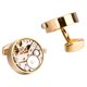 thumbnail image 2 of Qarigey 1 par de gemelos para hombre con movimiento de reloj, engranaje inamovible, gemelos pulidos, regalo de boda de negocios, dorado Accesorios de disfraces oro, 2 of 6