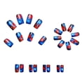 thumbnail image 2 of 24Pcs 4th of July Patriotic Nails, Independence Day American Flag Nail Art for Women Girls, Red Blue Fireworks Medium Square Fake Nails, 2 of 6