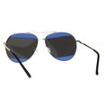 thumbnail image 4 of Cropped Color Mirror Lens Metal Rim Officer Pilots Sunglasses Blue Silver, 4 of 4