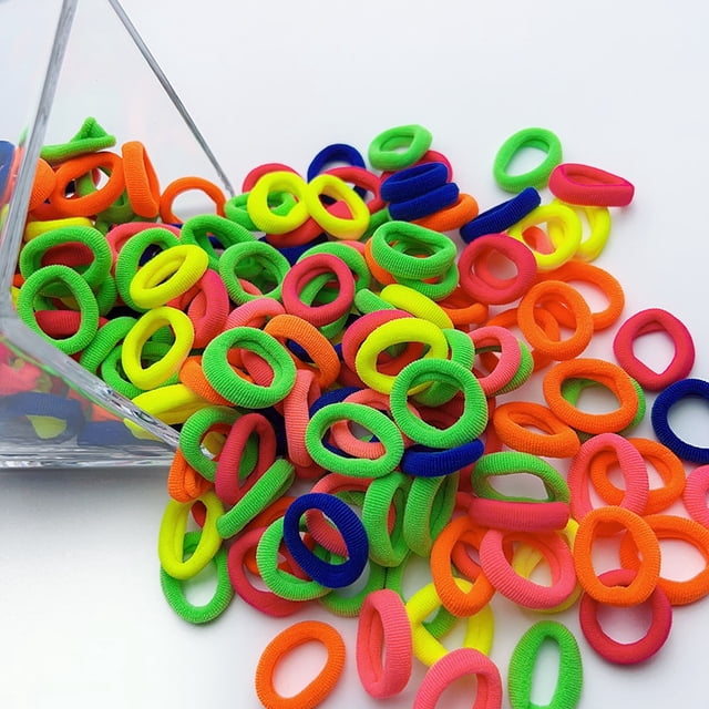 50/100 Uds. Bandas elásticas para el cabello para niñas, diadema pequeña de nailon colorida para niños, coleta, accesorios para el cabello para niños Tan Jianjun unisex