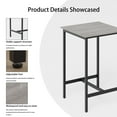 thumbnail image 4 of UHOMEPRO Bar Table Set of two, Count Height Table Set with 2 Stools, Modern Dining Table Set with Metal Frame Support, Wood Top Pub Table & Chair Set for Kitchen Apartment Bistro, Gray, 4 of 10