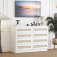 thumbnail image 2 of Bingirl 8 - Drawer Rattan Wood Dresser: Multi - Purpose Chest for Bedroom, Living Room, Entryway, or TV Stand. Wide Tabletop, Smooth Metal Rails, Anti - Tip Safety (Durable Elegant Design), 2 of 6