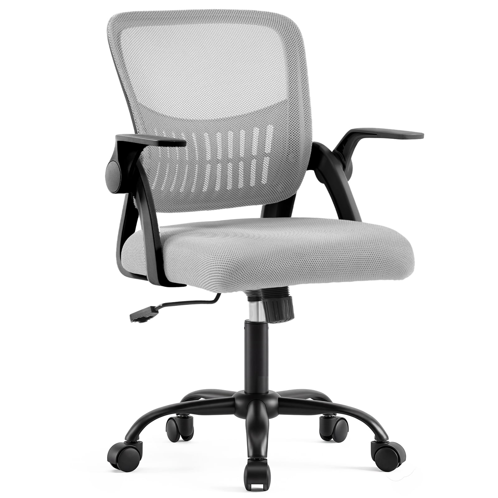 Flip-Up Armrest Fabric Computer Chair with Adjustable Rotating Backrest, Height Adjustable, 350 lbs Capacity, Multiple Colors