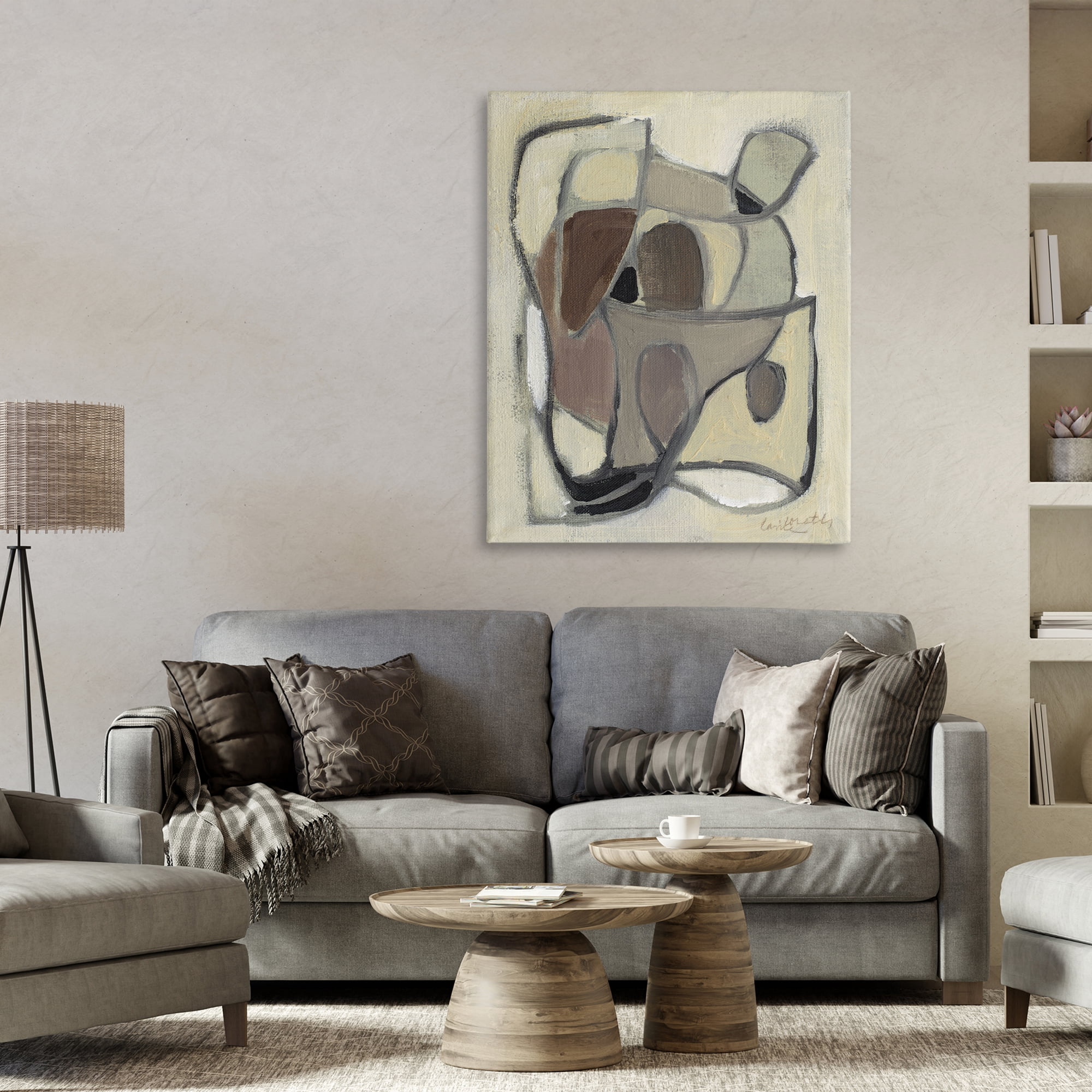 Stupell Industries Rustic Curved Shapes Abstract Canvas Wall Art, design by Lanie Loreth